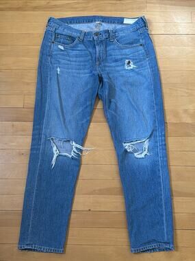 Rag & Bone Ripped Boyfriend Jeans Size 28 Light Wash Slim Fit